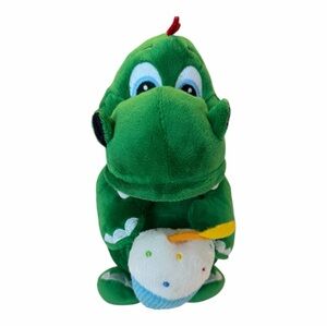 Legoland Plush Dragon Dinosaur Green with Cupcake 10” Birthday Celebration